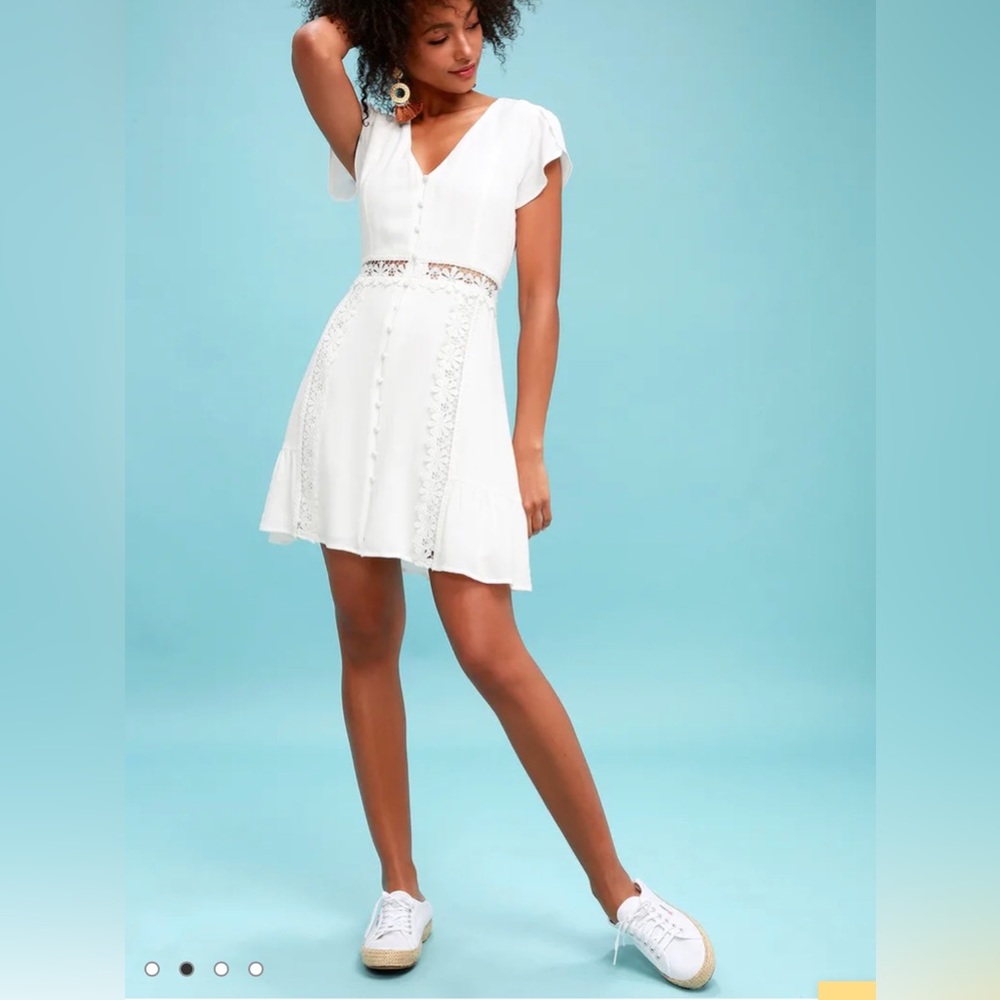 Lulus Wistful Wanderer White Crochet Lace Dress